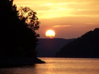 Picture on Dale Hollow Lake at Sunset